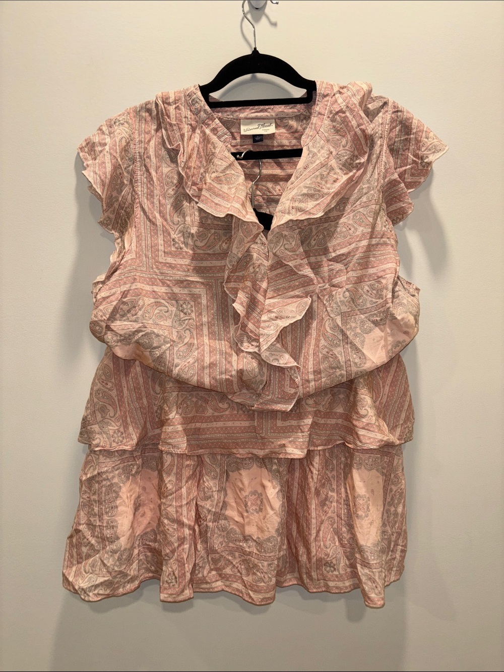 Universal Thread Peach Paisley Mini Skirt Set Size Large